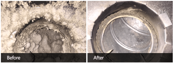 Dryer Vent Cleaning Before & After Second