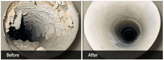Dryer Vent Cleaning Before & After Third