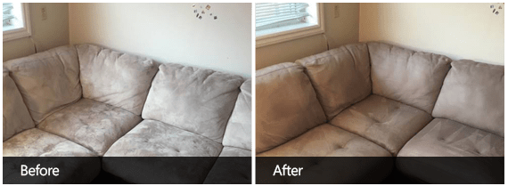 Upholstery Cleaning Before & After Second